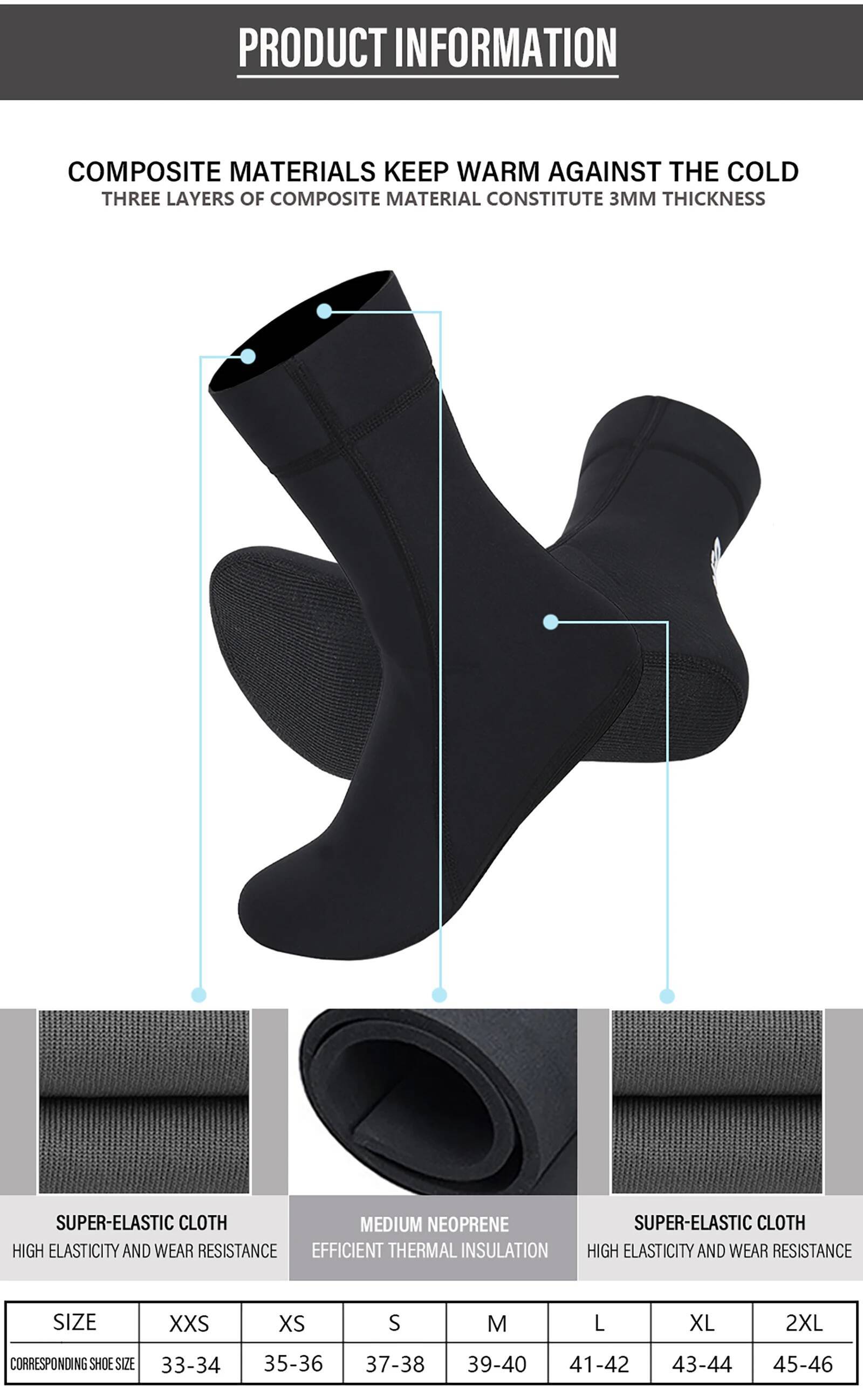 Socks Socks 1.5mm/3mm/5mm Beac - Wetsuit 3Mm Neoprene incelemesi ve fiyatı